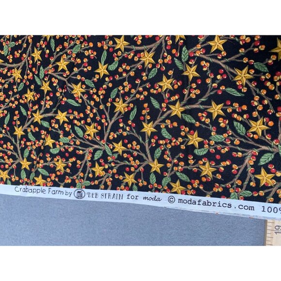 Moda Crabapple Farm Cotton Fabric By Deb Strain 1/2 yard with Star & Berry Patte - Picture 3 of 5